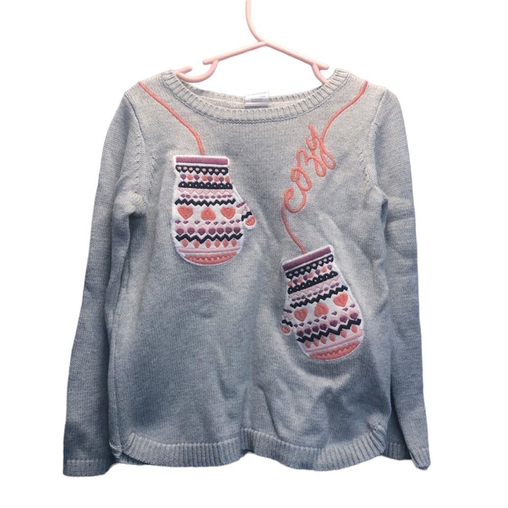 Gymboree gray cozy mittens sweater, 4T